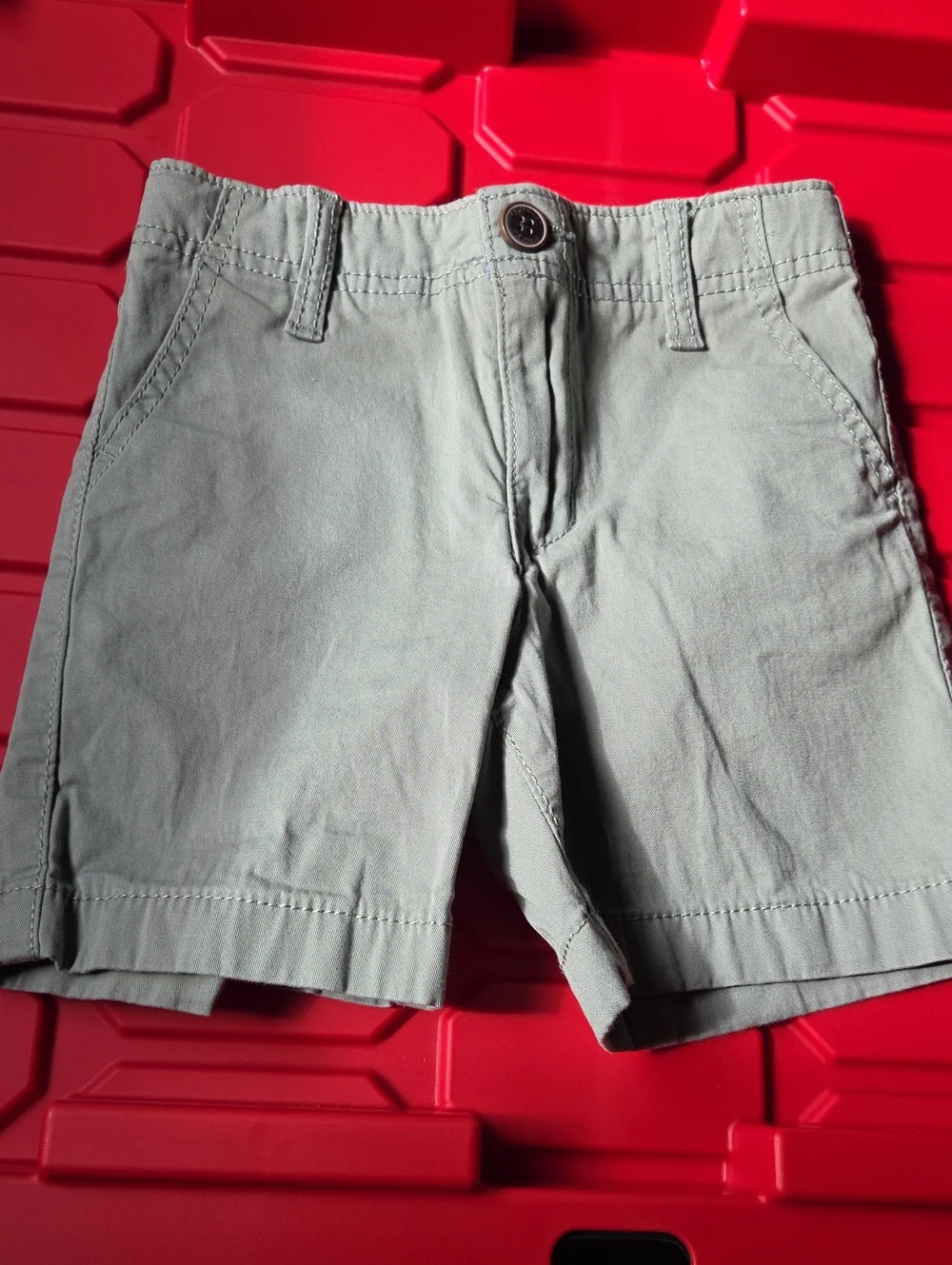 OshKosh B'gosh Light Sage Green Kids Shorts with Chambray Waistband